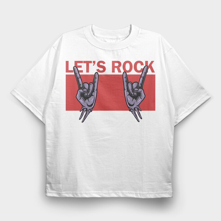 Rock On Hands, Tricou Oversize Barbati (Unisex)