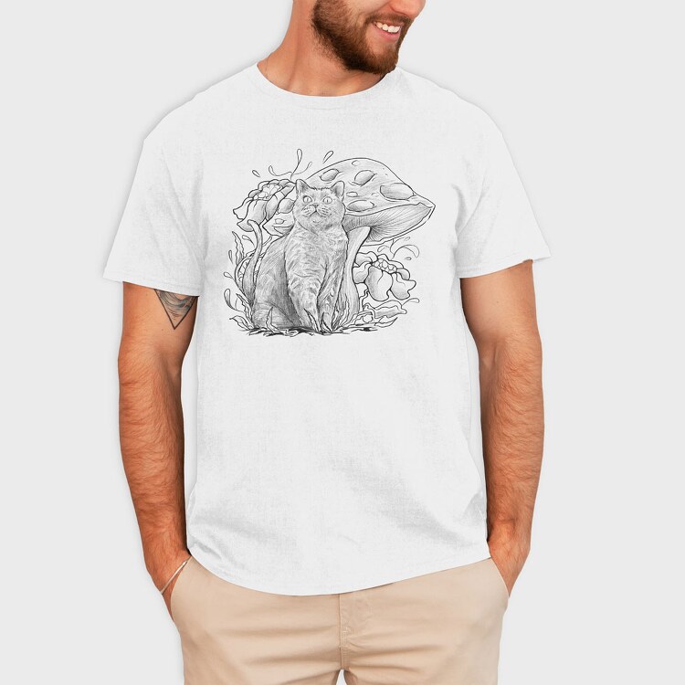 Cat Shroom, Tricou Barbati (Unisex)