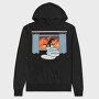 Feline Flame Rebellion, Hanorac Oversize Barbati (Unisex)