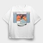 Feline Flame Rebellion, Tricou Oversize Barbati (Unisex)