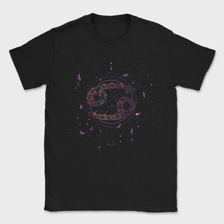 Cancer Floral Zodiac Sign, Tricou Barbati (Unisex)
