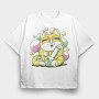 Cannabis Bong Cat Stoner, Tricou Oversize Barbati (Unisex)