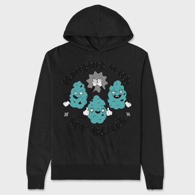 Cannabis Flower Buds, Hanorac Oversize Barbati (Unisex)