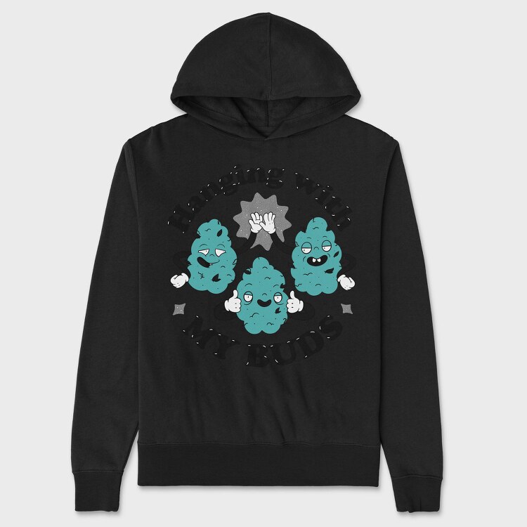 Cannabis Flower Buds, Hanorac Oversize Barbati (Unisex)