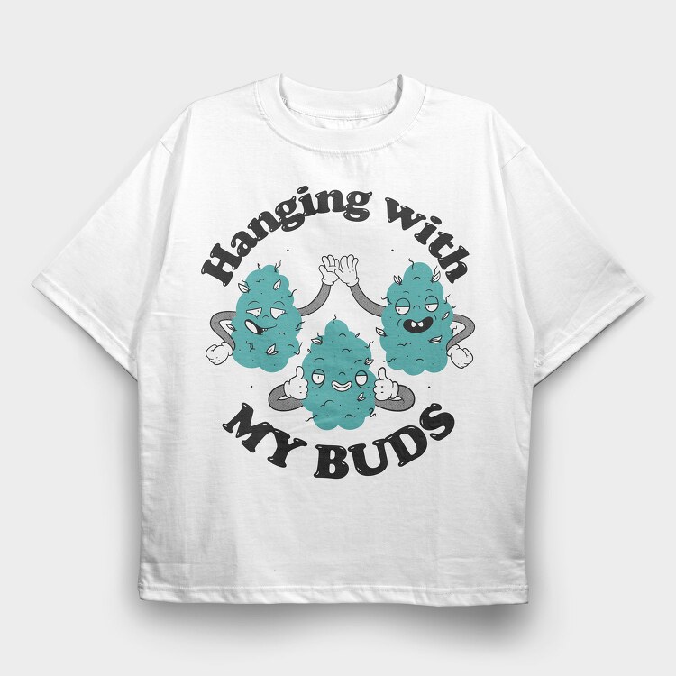 Cannabis Flower Buds, Tricou Oversize Barbati (Unisex)
