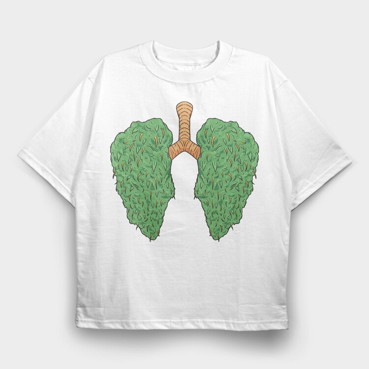 Cannabis Lungs, Tricou Oversize Barbati (Unisex)