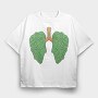 Cannabis Lungs, Tricou Oversize Barbati (Unisex)