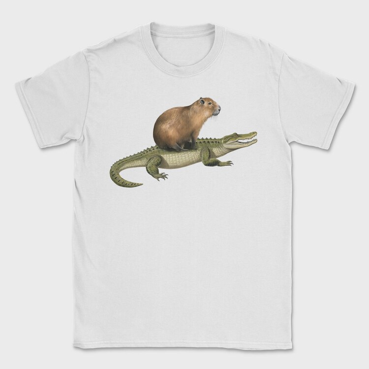 Capybara And Crocodile, Tricou Barbati (Unisex)