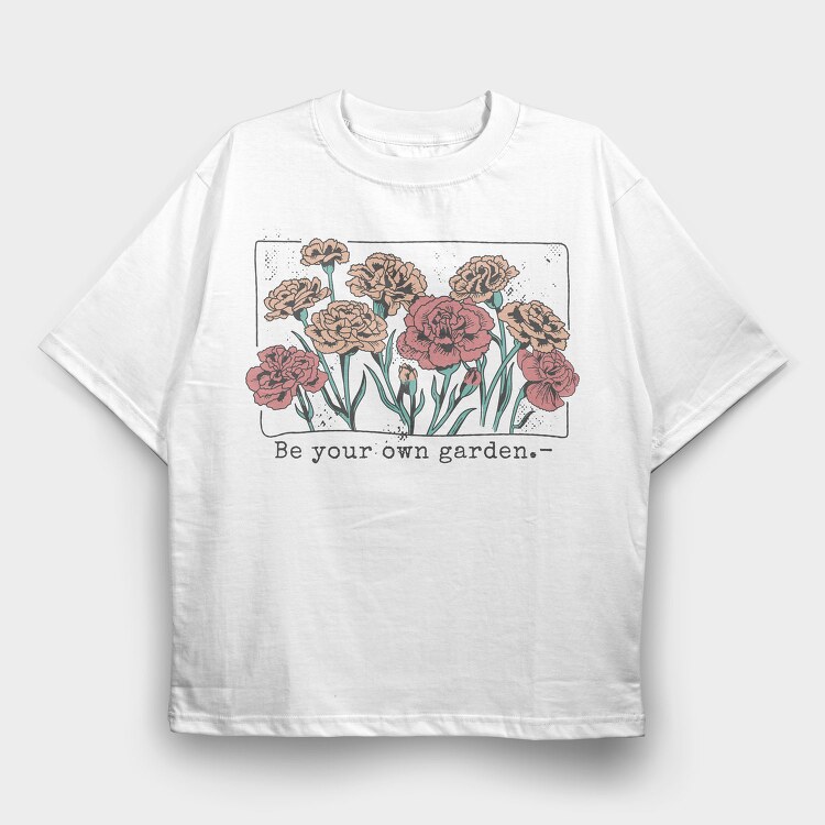 Carnation Flowers Garden, Tricou Oversize Barbati (Unisex)