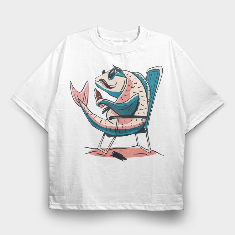 Carp Fish Beer, Tricou Oversize Barbati (Unisex)