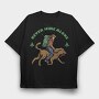 Never Hike Alone, Tricou Oversize Barbati (Unisex)
