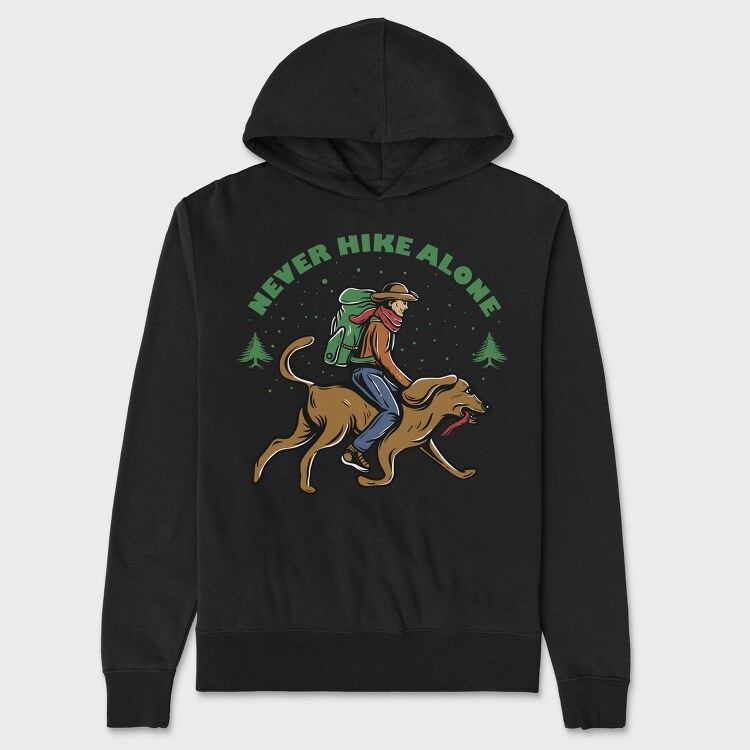 Never Hike Alone, Hanorac Oversize Barbati (Unisex)