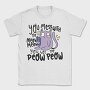 Cartoon Cat With Gun Meow Peow, Tricou Barbati (Unisex)