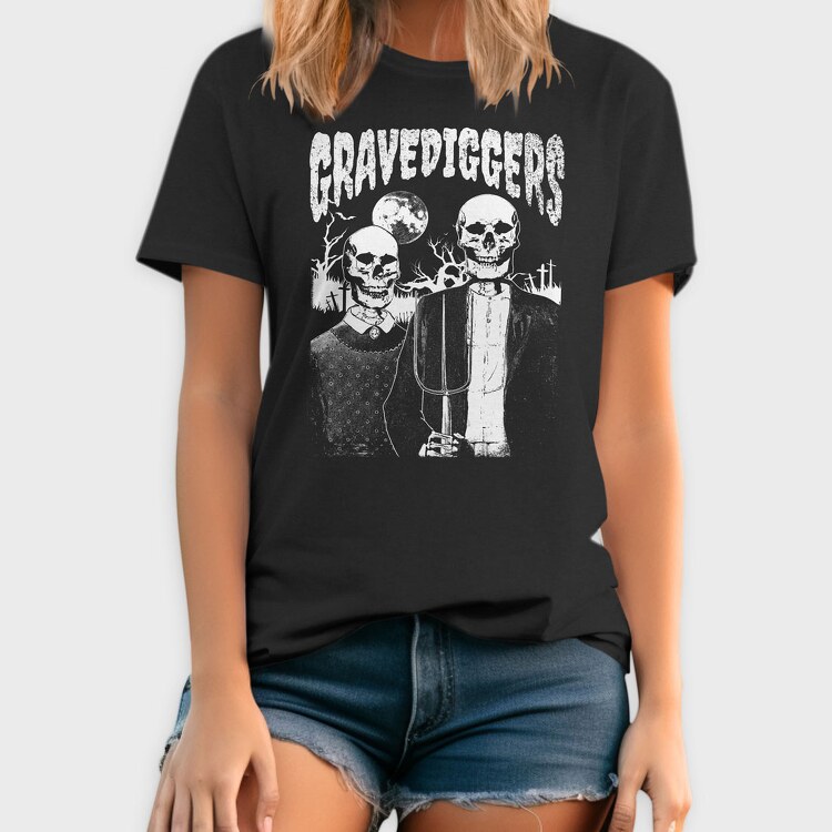 American Gothic Skull, Tricou Barbati (Unisex)