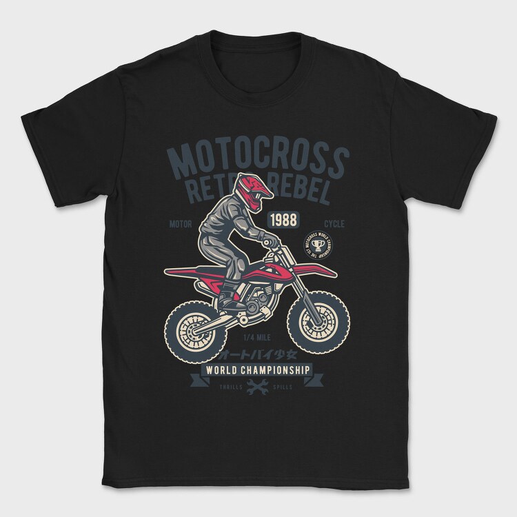 Motocross Rebel Race, Tricou Barbati (Unisex)