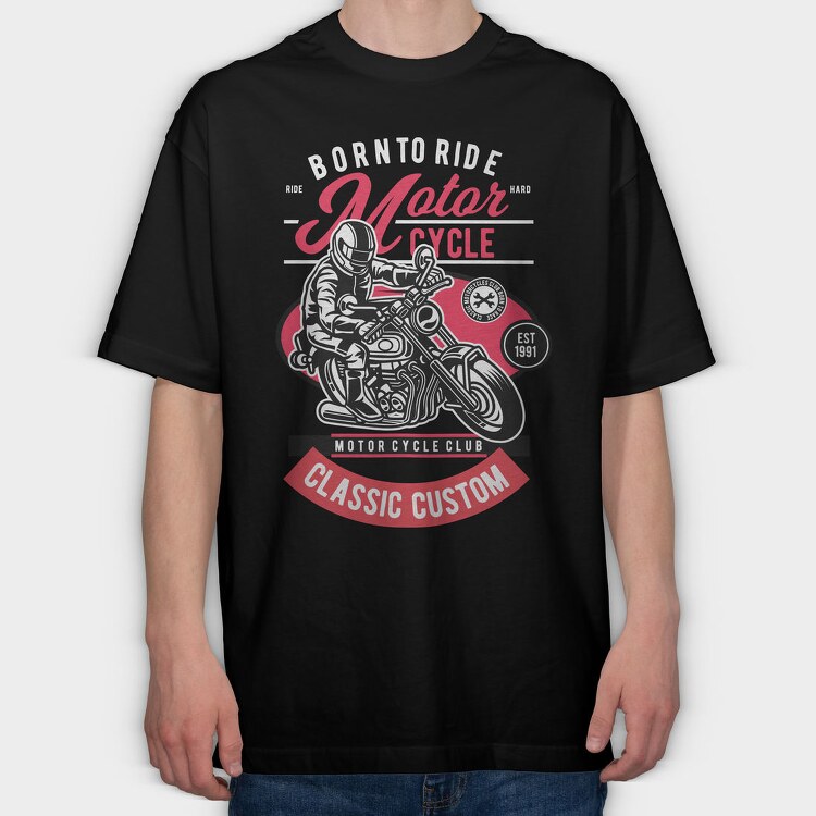 Motorcycle Club Classic, Tricou Oversize Barbati (Unisex)