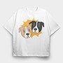 Cartoon Dog Faces, Tricou Oversize Barbati (Unisex)