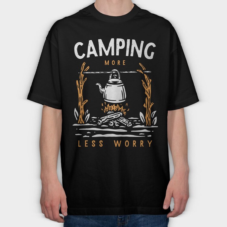 More Less Worry, Tricou Oversize Barbati (Unisex)
