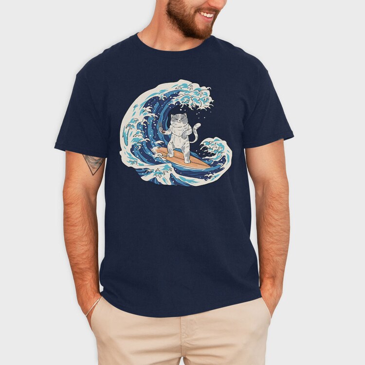 Cat Sushi Wave, Tricou Barbati (Unisex)