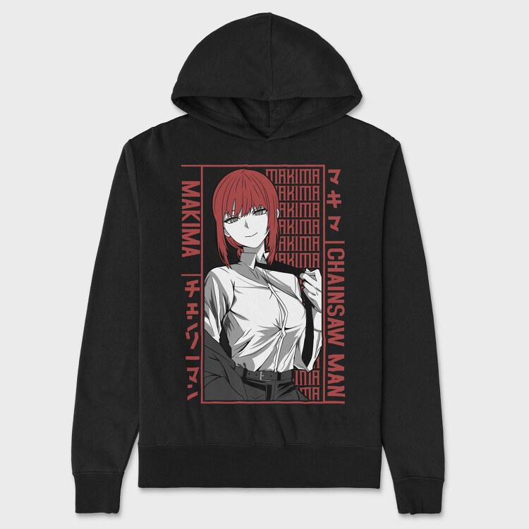 Makima Red Rebirth, Hanorac Oversize Barbati (Unisex)