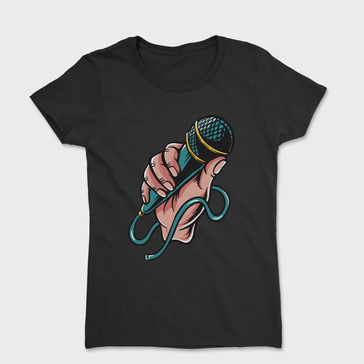 Microphone Fist Grip, Tricou Femei