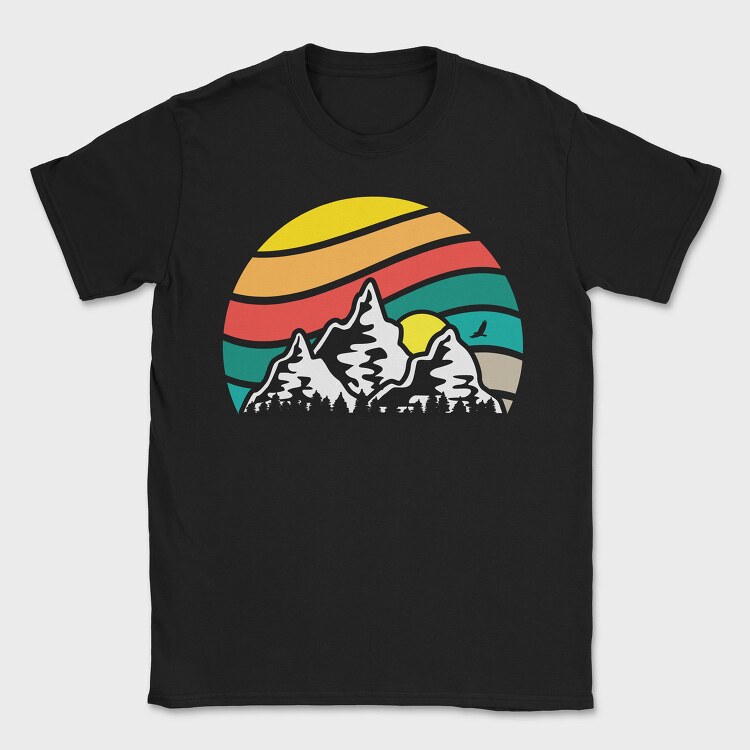 Mountain Sunset, Tricou Barbati (Unisex)
