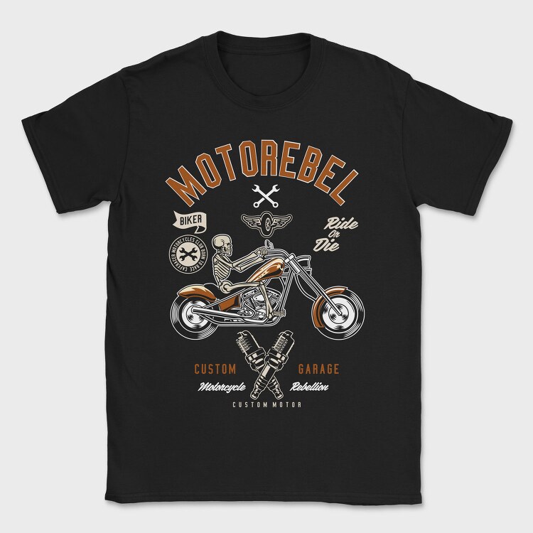 Motorcycle Rebel, Tricou Barbati (Unisex)
