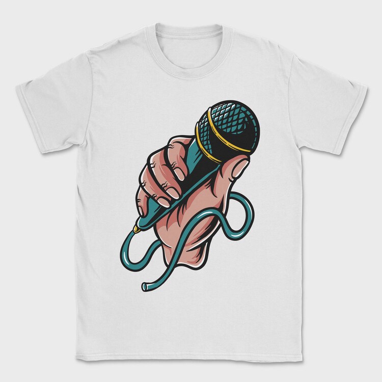 Microphone Fist Grip, Tricou Barbati (Unisex)