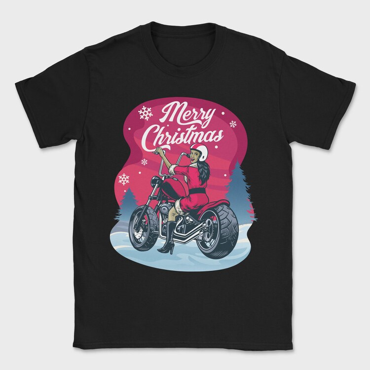Merry Motorbike Santa, Tricou Barbati (Unisex)