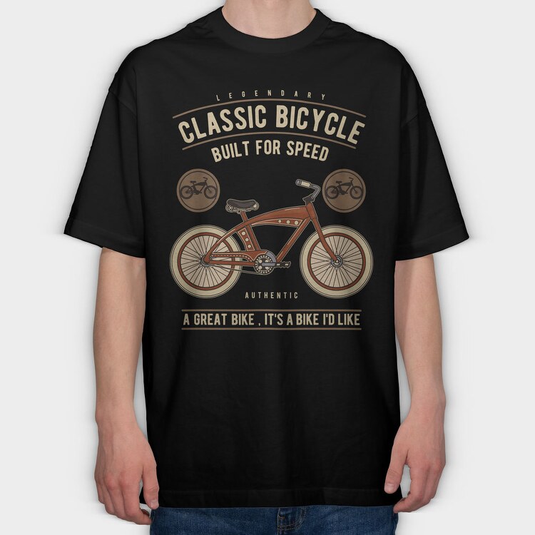 Legendary Classic Bicycle, Tricou Oversize Barbati (Unisex)
