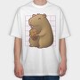 Capybara Drinking A Cup Of Tea Boba Tote, Tricou Oversize Barbati (Unisex)