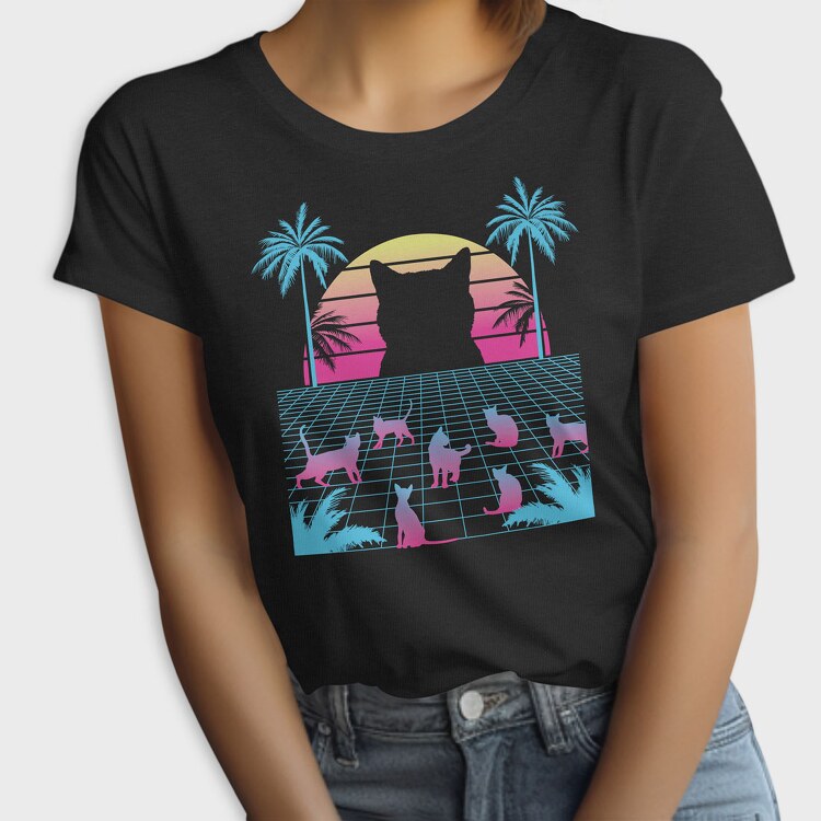 Cat Vaporwave, Tricou Femei