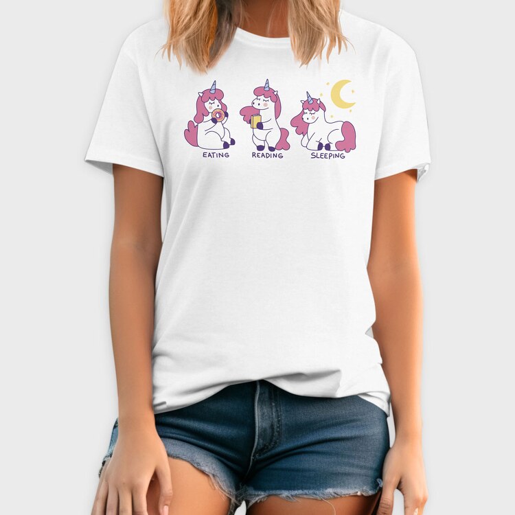 Eating Reading Sleeping Unicorn, Tricou Barbati (Unisex)