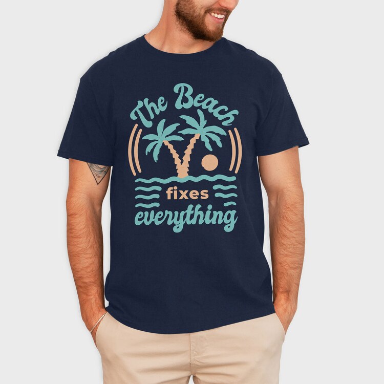 The Beach Fixes Everything, Tricou Barbati (Unisex)