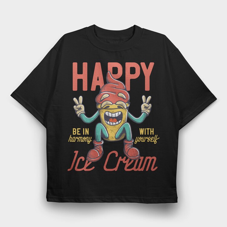 Ice Cream Peace, Tricou Oversize Barbati (Unisex)