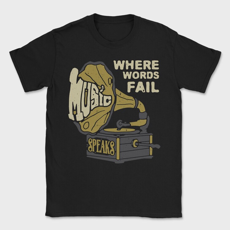 Gramophone Words Fail, Tricou Barbati (Unisex)