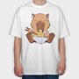 Capybara Eating Ramen Capibara, Tricou Oversize Barbati (Unisex)