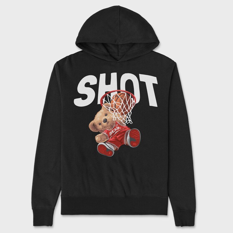 Teddy Bear Slam Dunk, Hanorac Oversize Barbati (Unisex)
