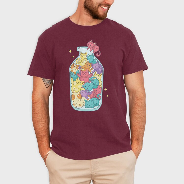Cats Bottle, Tricou Barbati (Unisex)