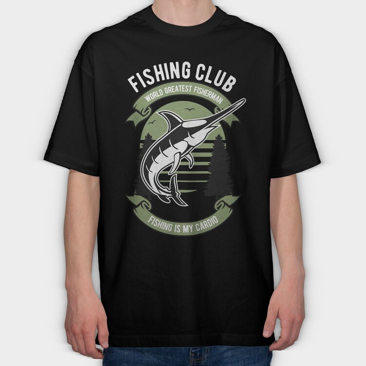 Fishing Cardio Marlin, Tricou Oversize Barbati (Unisex)