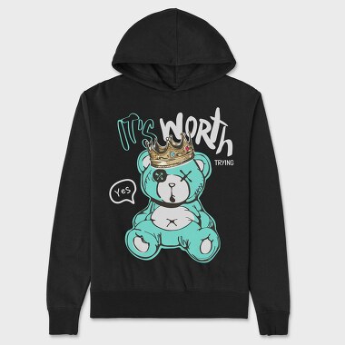 Royal Teddy Yes, Hanorac Oversize Barbati (Unisex)