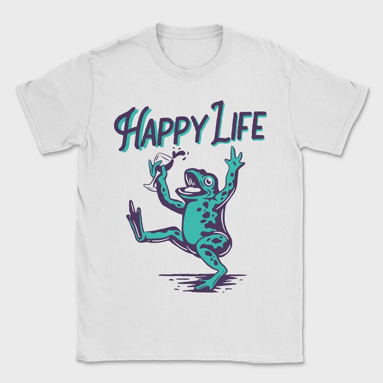 Frogs Happy Life, Tricou Barbati (Unisex)