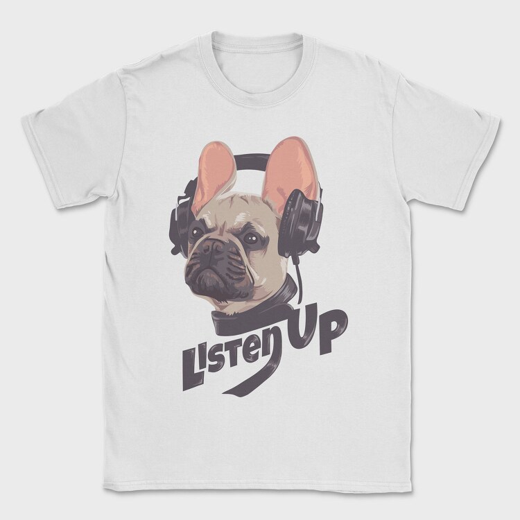 Frenchie Tunes Up, Tricou Barbati (Unisex)