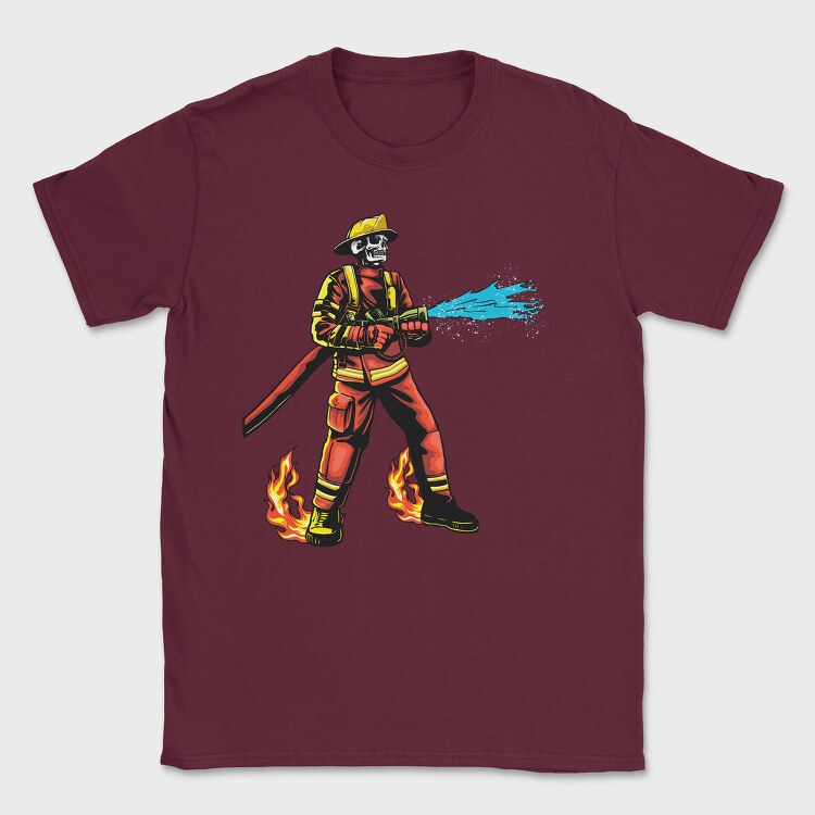 Firefighter Skeleton, Tricou Barbati (Unisex)