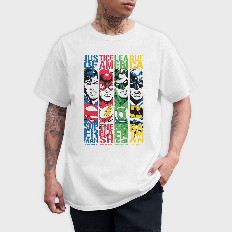 Superman the Flash Green Lanter Batman, Tricou Barbati (Unisex)