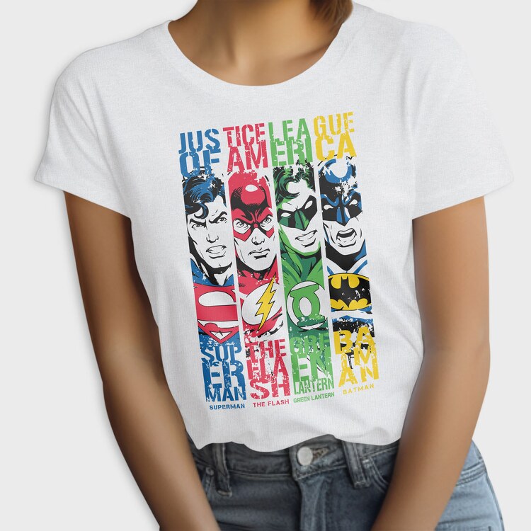 Superman the Flash Green Lanter Batman, Tricou Femei