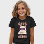 Cats Make Me Happy Coffee, Tricou Copii