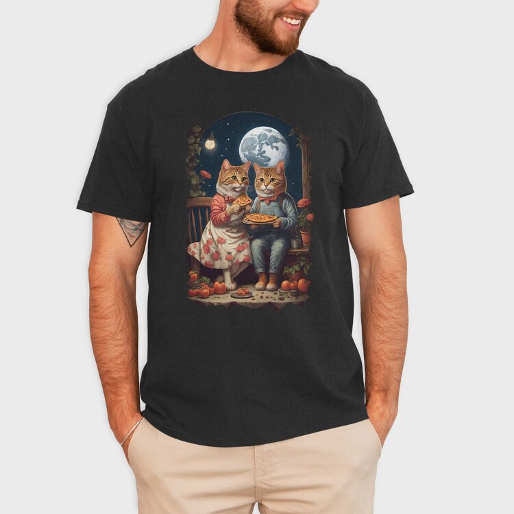 Cats Pizza Cottagecore, Tricou Barbati (Unisex)