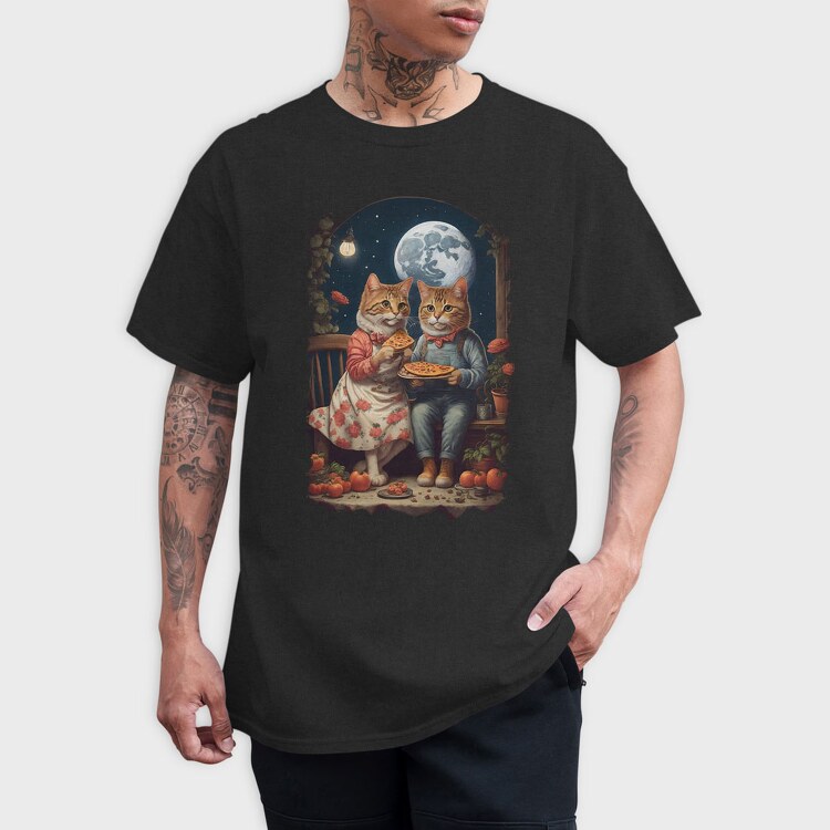 Cats Pizza Cottagecore, Tricou Barbati (Unisex)