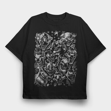 Clown Chaos Stars, Tricou Oversize Barbati (Unisex)